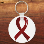 Brain Aneurysm Burgundy Ribbon 3 Sleutelhanger (Voorkant)