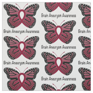 Brain Aneurysm Butterfly Awareness Ribbon Stof