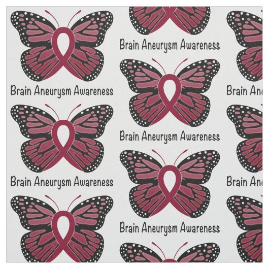 Brain Aneurysm Butterfly Awareness Ribbon Stof (Swatch)