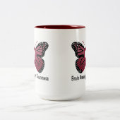 Brain Aneurysm Butterfly Awareness Ribbon Tweekleurige Koffiemok (Center)