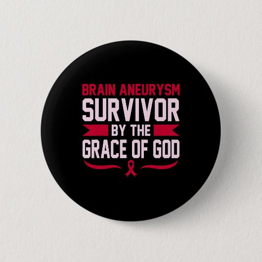 Brain Aneurysm Survivor Awareness Month Support Gr Ronde Button 5,7 Cm (Voorkant)