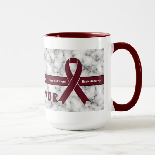 Brain Aneurysm Survivor Marked Coffee Mok (Rechts)