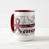 Brain Aneurysm Survivor Marked Coffee Mok (Voorkant links)