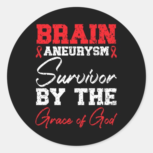 Brain Aneurysm Survivor Medical Conditie Aneurysm Ronde Sticker (Voorkant)
