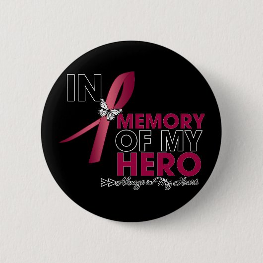 Brain Aneurysm Tribute in Memory of My Hero Ronde Button 5,7 Cm (Voorkant)