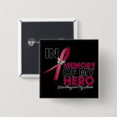 Brain Aneurysm Tribute in Memory of My Hero Vierkante Button 5,1 Cm (Voorkant /achterkant)