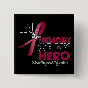 Brain Aneurysm Tribute in Memory of My Hero Vierkante Button 5,1 Cm