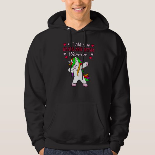 Brain Aneurysm Warrior Awareness Month Support Gra Hoodie (Voorkant)