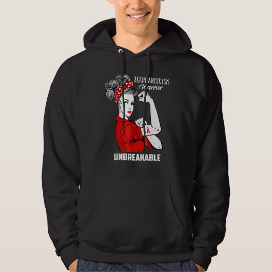 Brain Aneurysm Warrior Onbreekbaar bewustzijn Hoodie (Voorkant)