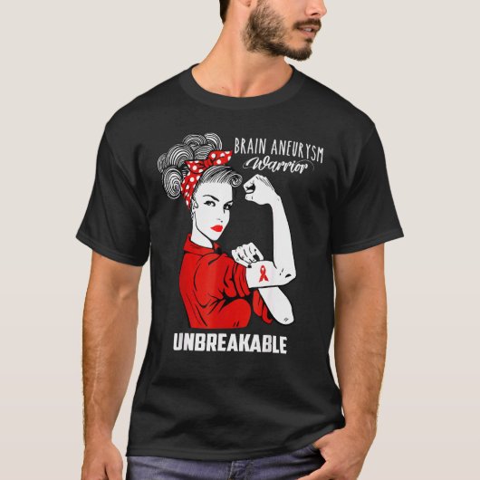 Brain Aneurysm Warrior Onbreekbaar bewustzijn T-shirt (Voorkant)