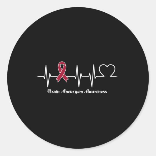Brain Aneurysm Warrior Ronde Sticker (Voorkant)