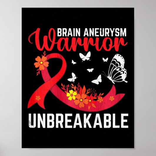 Brain Aneurysm Warrior Unbreakable Surgery Awarene Poster (Voorkant)