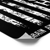 Brain Aneurysm Warrior Us Flag  Poster (Hoek)