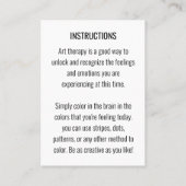 Brain Art Therapy Colour Card Visitekaartje (Achterkant)