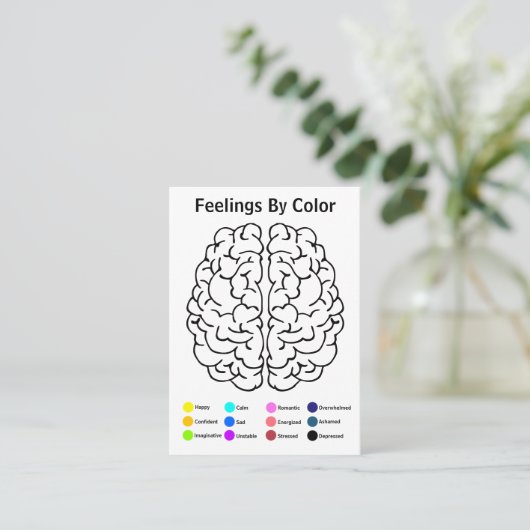Brain Art Therapy Colour Card Visitekaartje (Staand voorkant)