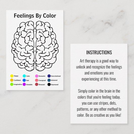Brain Art Therapy Colour Card Visitekaartje (Voorkant / Achterkant)