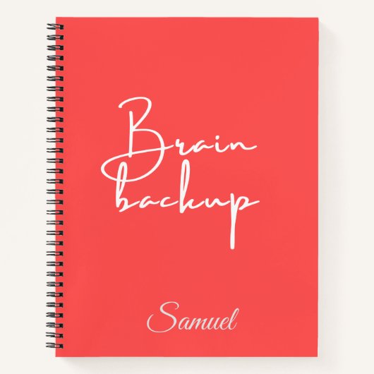 Brain Backup – Personalized Spiral Notebook Quotes Notitieboek (Voorkant)