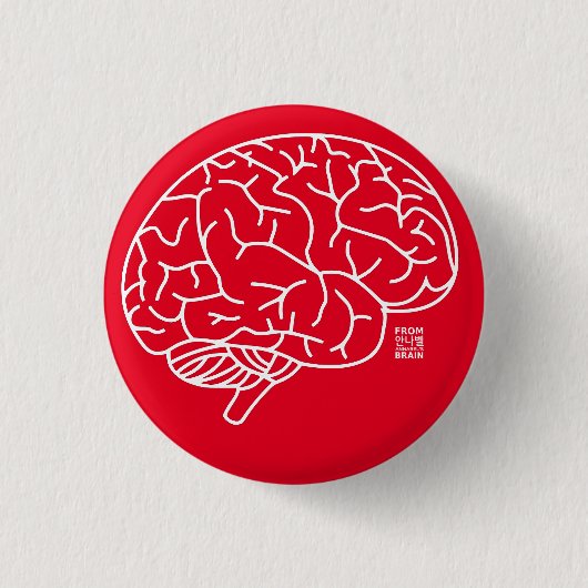Brain Badge Ronde Button 3,2 Cm (Voorkant)