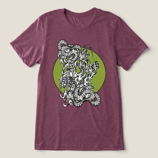 Brain Bending Trippy Surrealistische Abstracte kun Tri-Blend Shirt (Design voorkant)