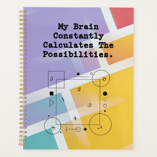 Brain Calculates Possibilities | Math Thinker Planner (Voorkant)