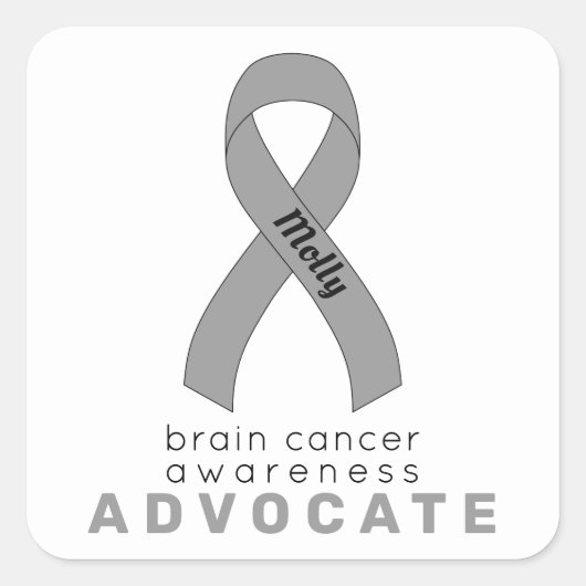 Brain Cancer Advocate White Square Sticker (Voorkant)