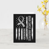 Brain Cancer Awareness American Flag Kaart (Gele Bloem)