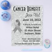 Brain Cancer Awareness Benefit Grey Floral Flyer (Enkel)