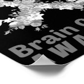 Brain Cancer Awareness Brain Tumor Grey Ribbon Poster (Hoek)