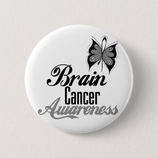 Brain Cancer Awareness Butterfly Ronde Button 5,7 Cm (Voorkant)