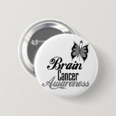 Brain Cancer Awareness Butterfly Ronde Button 5,7 Cm (Voorkant /achterkant)
