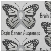 Brain Cancer Awareness Butterfly Stof (Close Up)