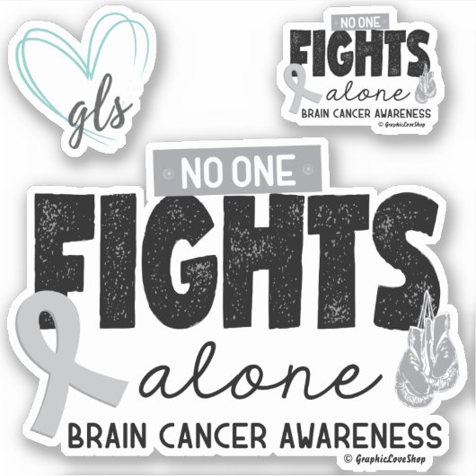 Brain Cancer Awareness Design ©GraphicLoveShop Sticker (Voorkant)