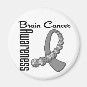 Brain Cancer Awareness Gemstone Ribbon Magneet