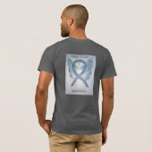 Brain Cancer Awareness Grey Ribbon Angel T-shirt (Achterkant volledig)