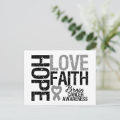 Brain Cancer Awareness Hope Love Faith Briefkaart (Staand voorkant)