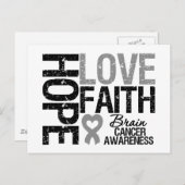 Brain Cancer Awareness Hope Love Faith Briefkaart (Voorkant / Achterkant)