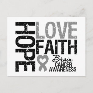 Brain Cancer Awareness Hope Love Faith Briefkaart