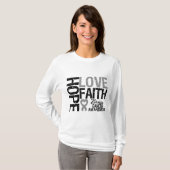 Brain Cancer Awareness Hope Love Faith T-shirt (Voorkant volledig)