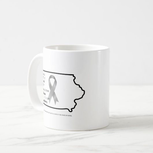 Brain Cancer Awareness in Iowa Koffiemok (Voorkant links)