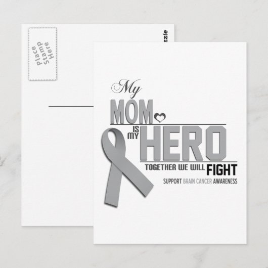 Brain Cancer Awareness: moeder Briefkaart (Voorkant / Achterkant)