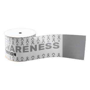 Brain Cancer Awareness Pattern Ribbon Grosgrain Lint