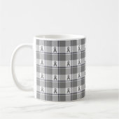 Brain Cancer Awareness Plaid Gray Ribbon Koffiemok (Links)