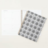 Brain Cancer Awareness Plaid Gray Ribbon Planner (Display)