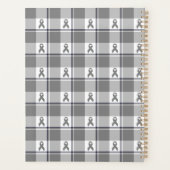 Brain Cancer Awareness Plaid Gray Ribbon Planner (Achterkant)