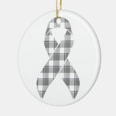 Brain Cancer Awareness Plaid Gray Ribbon Survivor Keramisch Ornament (Links)