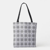 Brain Cancer Awareness Plaid Gray Ribbon Tote Bag (Achterkant)