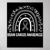 Brain Cancer Awareness Rainbow Brain Tumor Gray Poster (Voorkant)