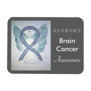 Brain Cancer Awareness Ribbon Angel Custom Magnet Magneet
