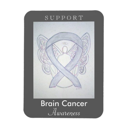 Brain Cancer Awareness Ribbon Angel Custom Magnets Magneet (Verticaal)