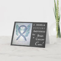 Brain Cancer Awareness Ribbon Angel Wenskaart